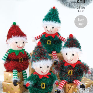 King Cole Pattern 9164 Playful Elves Knitted in Tinsel & DK