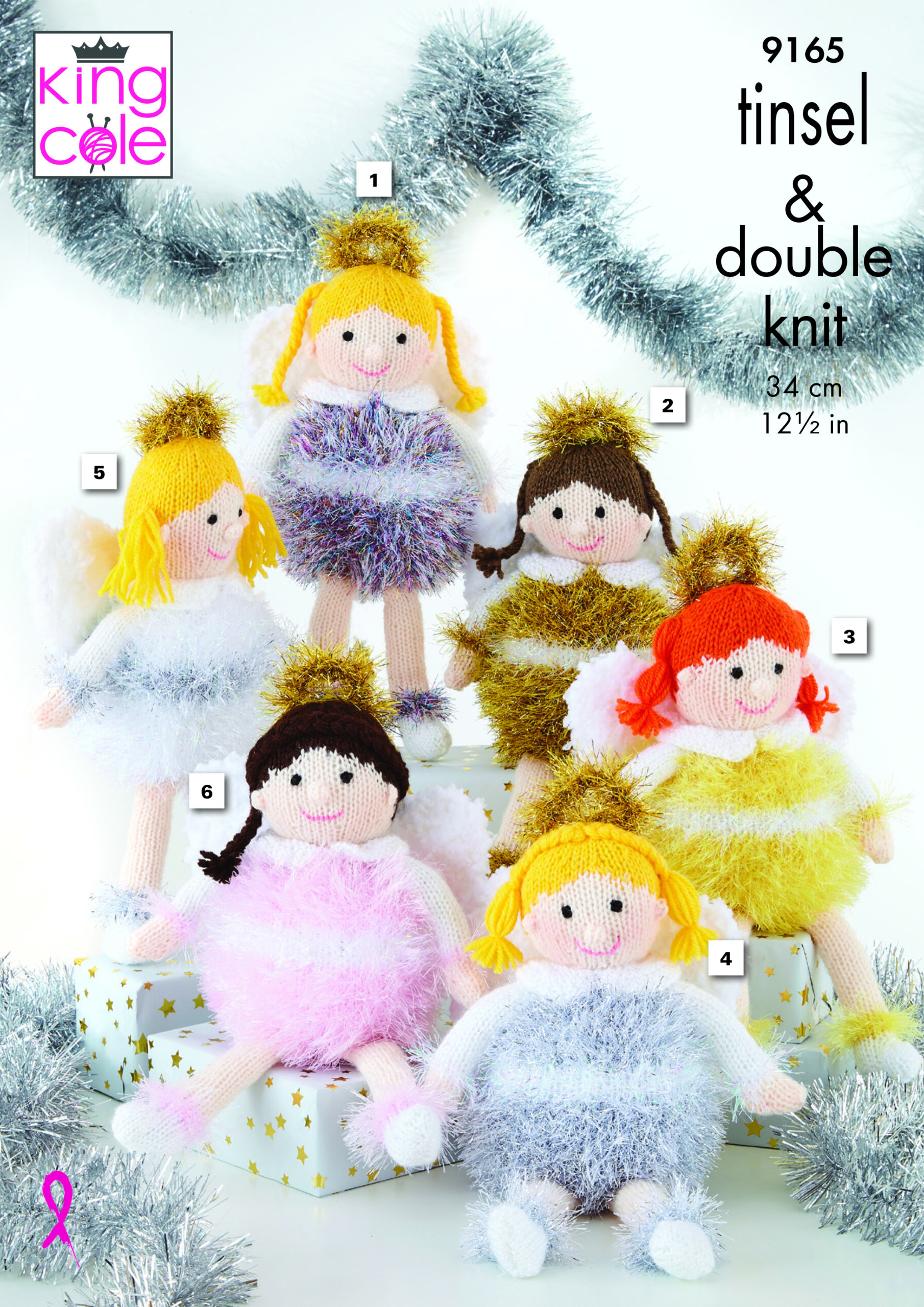 King Cole Pattern 9165 Little Angels Knitted in Tinsel & DK
