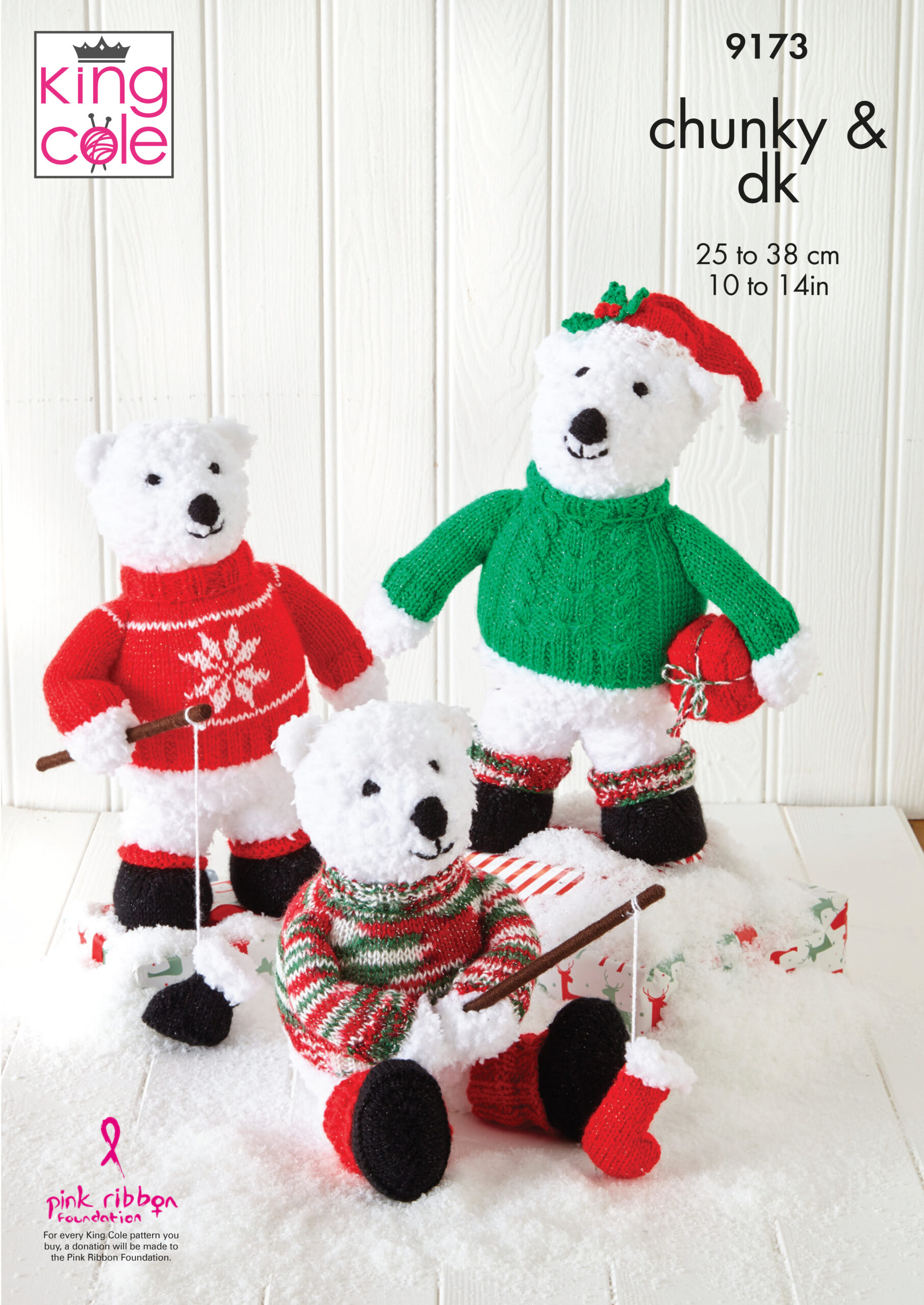 King Cole Pattern 9173 Polar Bears Knitted in Chunky & DK