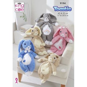 King Cole Pattern 9194 Snuggle Bunnies Knitted in Toastie